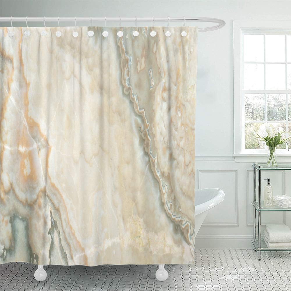 KSADK Dark Natural Marble Light Rough Stone Shower Curtain 66x72 inch