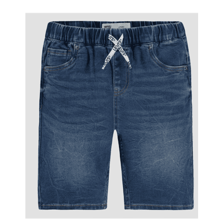 Levi Boys' Skinny Fit Jean Shorts Dobby Pull-On Shorts - Navy Blue SMALL
