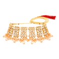 thumbnail image 5 of Efulgenz Indian Jewelry Antique Kundan Crystal Choker Necklace Chandbaali Earring Maang Tikka Head Chain Bollywood Wedding Jewelry Set, 5 of 5