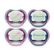Philips Avent Ultra Air Pacifier - 4 X Light, Breathable Glow-In-The-Dark Baby Pacifiers For Babies Aged 6-18 Months, Bpa Free with Sterilizer Carry Case (Model SCF376/09)