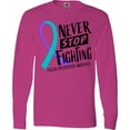 thumbnail image 3 of Inktastic Never Stop Fighting Suicide Prevention Awareness Ribbon Long Sleeve T-Shirt, 3 of 5
