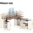 thumbnail image 2 of ANPOO 63" Large Farmhouse Electric Standing Desk Adjustable Height Sit Stand Corner Stand Desks, L Shaped Standing Computer Desk with Power Outlets & Storage Drawers & Sliding Door for Home Office, 2 of 9