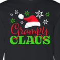 thumbnail image 4 of Inktastic Grampy Claus with Christmas Santa Hat and Snowflakes Long Sleeve T-Shirt, 4 of 5