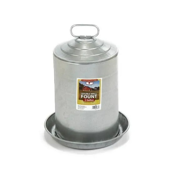 Little Giant Double Wall Metal Poultry Fount 3 Gallon