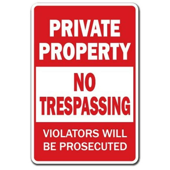 SignMission D-6-Z-NoTresspassing 6 x 9 in. Private Property No Trespassing Decal Sign