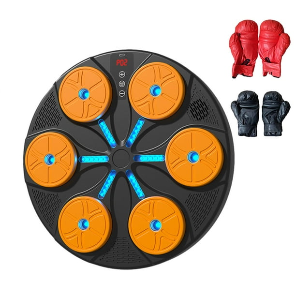 Máquina de Boxeo Electrónica, Caja de Música con Objetivo de Pared Electrónico, Almohadillas para Practicar Música Inteligente, Entrenador de Boxeo Pa Almohadilla naranja negra