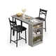 thumbnail image 1 of Space-saving 3-piece counter height dining set: bar mesa, stools & almacenamiento para breakfast nooks, 1 of 8