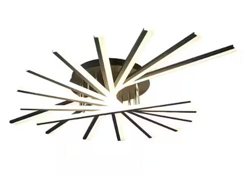 Open Box Oukaning 47 in. 9-Light Black Integrated LED Modern Creative Flush Mount Ceiling Lamp