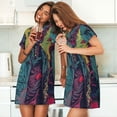 thumbnail image 4 of Vsdgher Motif Crâne Zombie Néon Chemise de Nuit à Manches Courtes Col Rond Mignonne Robe de Nuit Confortable, 4 of 6