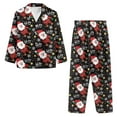 thumbnail image 3 of Renewold Santa Snowflake Button Pajamas Top & Pants Set of 2 Size 2XL Women Casual Christmas Long-Sleeve Pullover Tracksuit and Elastic Waist Long Pants, 3 of 6