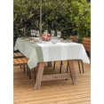 thumbnail image 4 of 60x120 Inch Outdoor Tablecloth with Umbrella Hole Zipper Rectangle Sage Green Stripe Rectangular Tablecloths Outside Waterproof Modern Rustic Horizontal Green Striped Patio Table Cover for Picnic, 4 of 8
