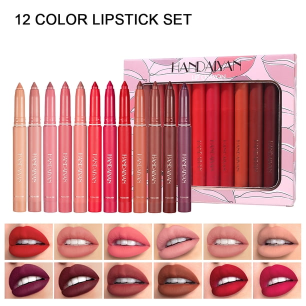 Lápiz labial mate sin alcohol a prueba de sudor de larga duración para mujeres Regalos de lápiz labial DQrwqpou Cuidado Belleza