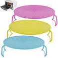 thumbnail image 2 of PENGXIANG 3 Pcs Plateau Pliant pour Micro-Ondes 3-en-1 Assiette Pliable Multi-Usage Réutilisable Couvercle Anti-Éclaboussures pour Micro-Ondes Plateau Empilable avec Poignée pour Bols Assiettes, 2 of 10