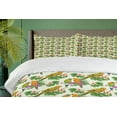 thumbnail image 4 of Ambesonne Exotic Duvet Cover Sets, Vivid Floral Parrots, 2-Queen, Ivory and Multicolor, 4 of 7