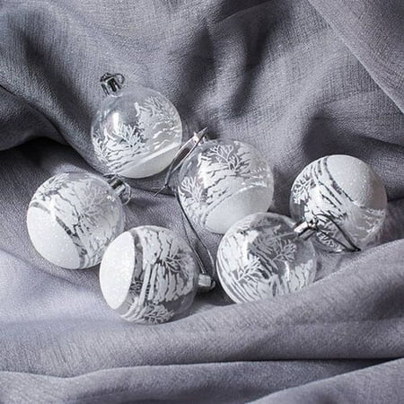 Hand Painted Glass Ball Ornaments AkoaDa Christmas Tree Pendant, 6cm Transparent PVC Snowball Handmade Painted Ball Christmas Ornament Window Decoration ()