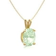 thumbnail image 2 of SuperJeweler 1 Carat Oval Shape Green Amethyst Necklace In 14K Yellow Gold Over Sterling Silver, 18 Inches For Women, 2 of 5