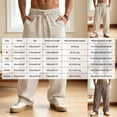 thumbnail image 3 of GEWSEY Men's Casual Linen Pants Loose Fit Drawstring Waist Lightweight Linen Trousers Summer Yoga Beach Long Pants (Beige, XL), 3 of 5