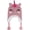 Smiling Pink, variant on Girls Winter Unicorn Beanie Hat Shining Glitter Knitted Earflap Fleece Lined Cap  Little Girls