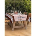 thumbnail image 3 of Outdoor Tablecloth with Umbrella Hole for Patio/Picnic/Party/Camping, Farmhouse Boho Waterproof Table Cloth Rectangle Table Cover Washable, Retro Ethnic Traditional Patterned (52"x 70"), 3 of 8