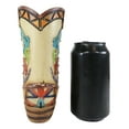 thumbnail image 6 of Rustic Southwestern Tribal Aztec 2 Gecko Lizards Cowgirl Cowboy Boot Floral Vase, 6 of 6
