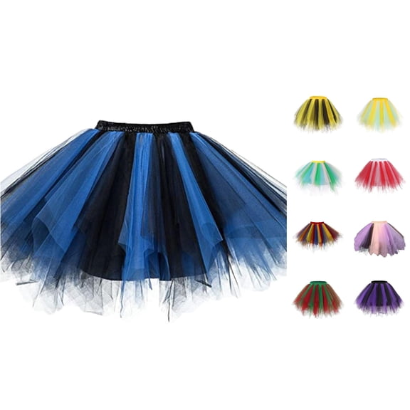 SGMVNU Girl's Tulle Skirt for Age 6-10 Years Kids Colorful Asymmetrical Mesh Tutu Skirt Multi Layered Ballet Skirts, Blue, One Size