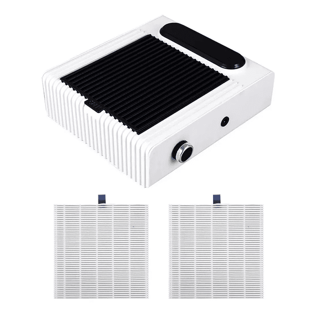 Extractor De Polvo De Uñas Profesional 80w Con 2 Filtro Blanco