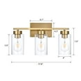 thumbnail image 3 of Luz para Tocador de Baño A1A9 3 Luces Dorado Cepillado 28x10 cm 1.5 kg 110V, 3 of 8
