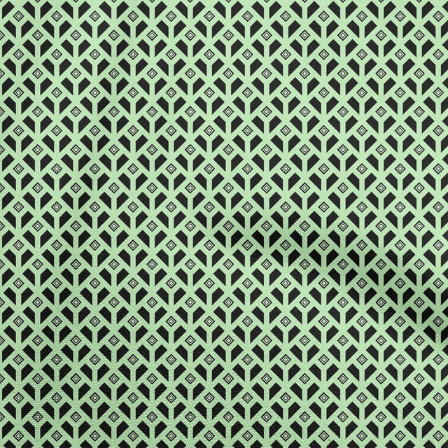 oneOone Georgette Viscose Lime Green Fabric Geometrical Sewing Craft Projects Fabric Prints By Yard 42 Inch Wide