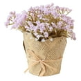 thumbnail image 2 of Ramo de flores artificiales de lavanda y gypsophila en maceta de periódico-01 Púrpura claro, 2 of 8