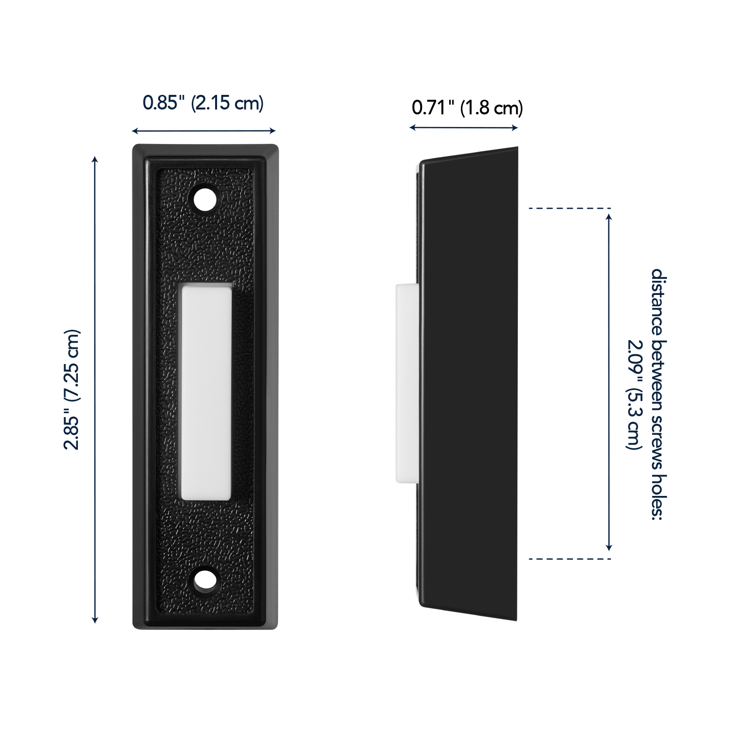 Heath Zenith Heath Zenith Black Plastic Wired Lighted Push Doorbell Button