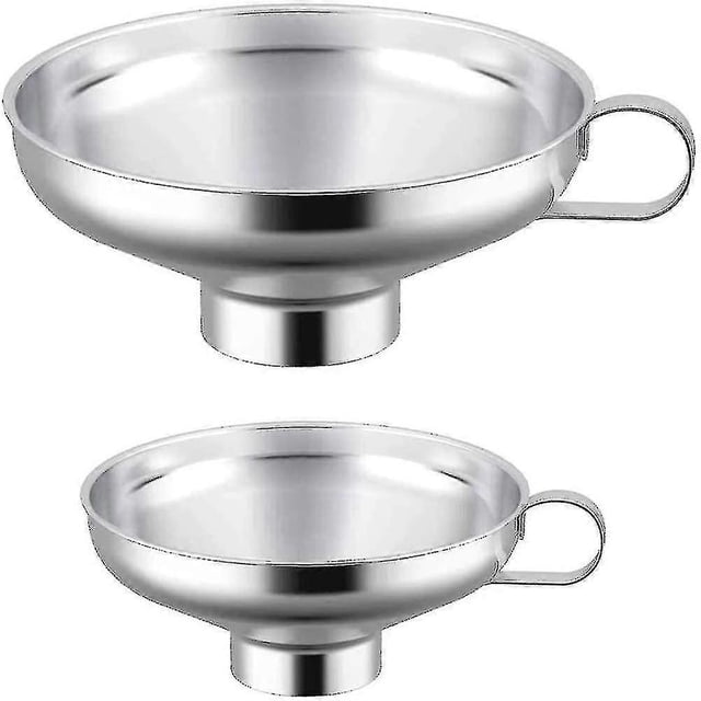2 Pieces Canning Funnels, Less Steel Jam Funnels, Wide Mouth Funnel, Less Steel Wide Mouth Funnel For Transfer , (smal