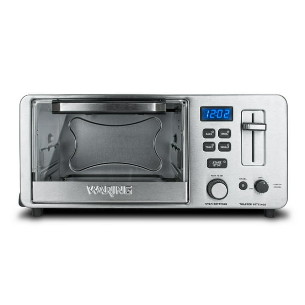 Waring WTO180CMR 1500W 4Slice Toaster Oven with BuiltIn 2Slice