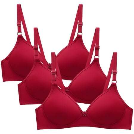 BinBiL Bras Panties for women Clearance 3pcs Bras for Women No Underwire Push Up Bralette Everyday Wear Plus Size Comfort Wire Free Full Support Bra