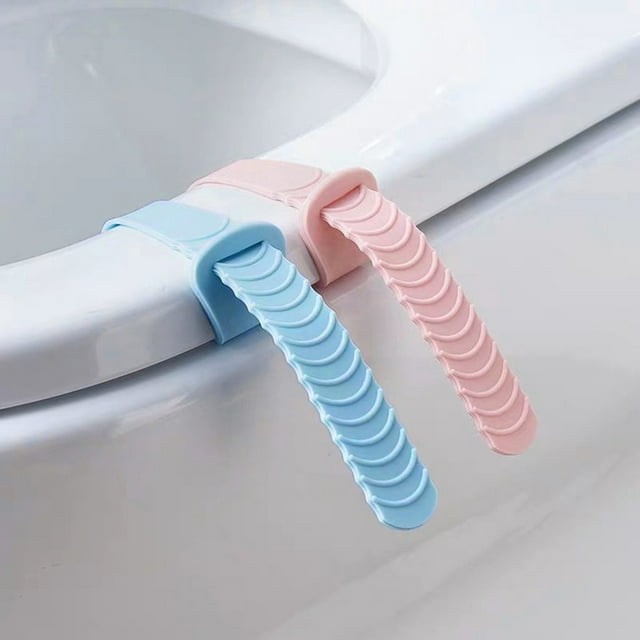 Oleegame 1PC Kitchen Utensils Set Avoid Stick Cover Lifter Lift Avoid Toilet Touching Lid Seat Touching 2PC Handle Cooking Utensils Pink