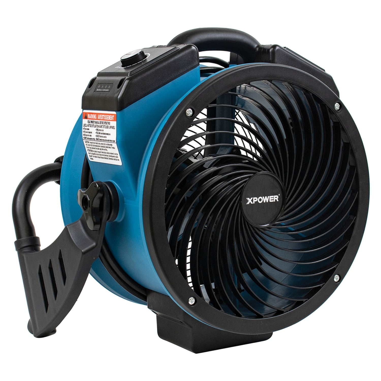 XPOWER FC150B 1,000-CFM Variable-Speed 11-inch Brushless-DC-Motor Rechargeable Whole-Room Air Circulator and Utility Fan