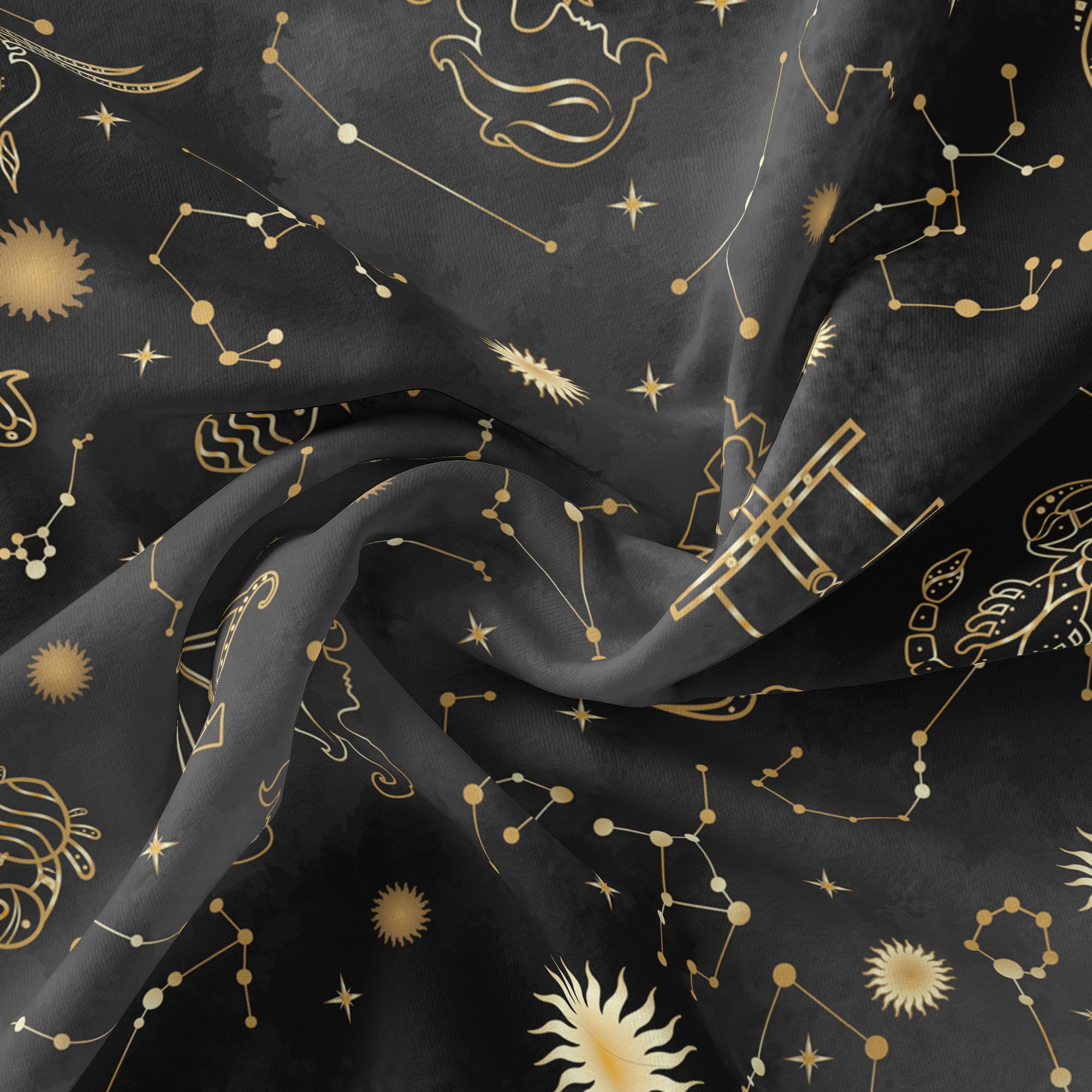 (2 pack) 1 Yard 100% Cotton Zodiacs, Multi-color, 44" Wide for Quilting & Sewing by David Textiles