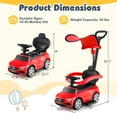 thumbnail image 4 of Costway 3-in-1 Mercedes Benz Push & Pedal Ride-On, Red, 4 of 10