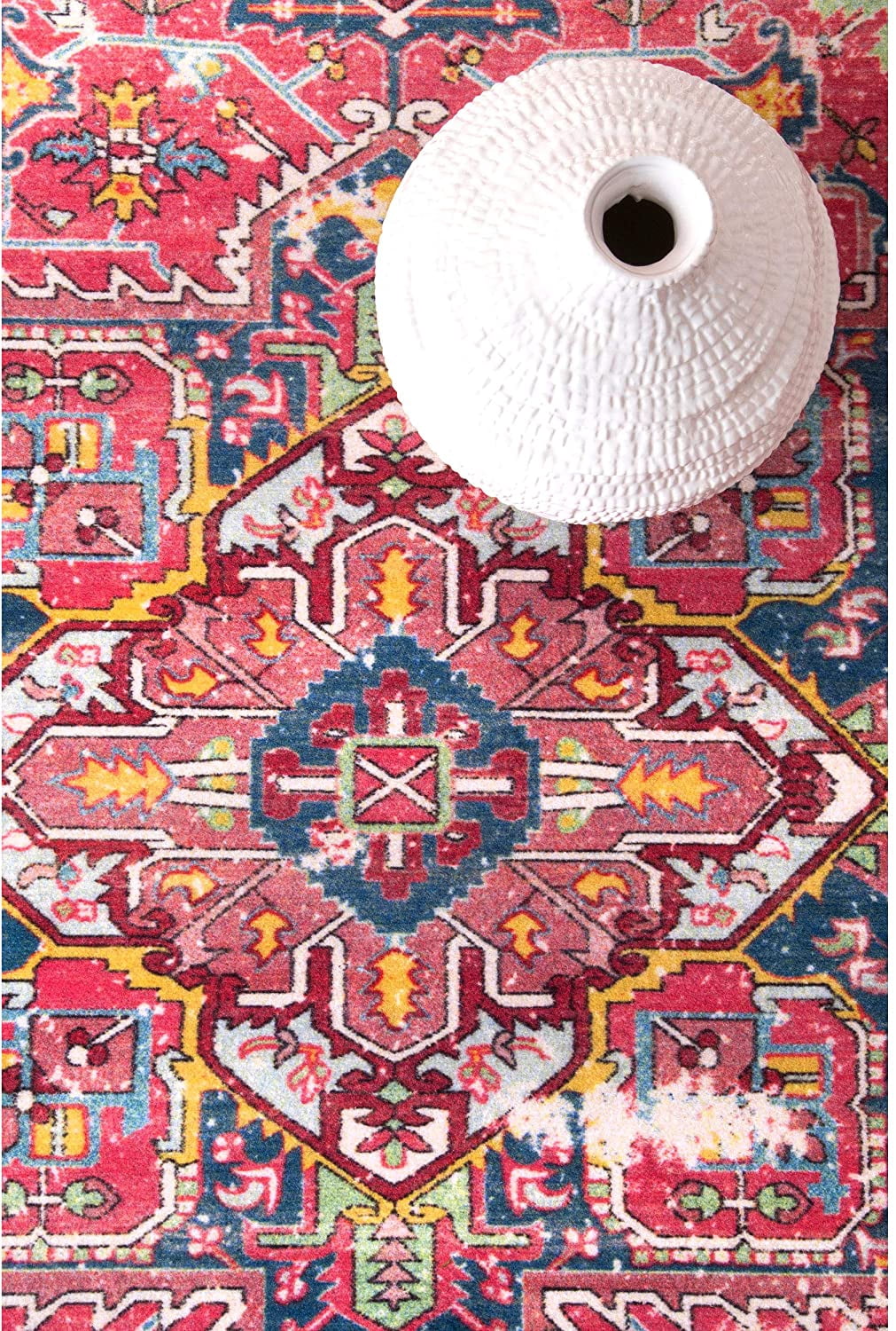 nuLOOM Florence Vintage Persian Area Rug, 9' 10" x 13' 8", Red