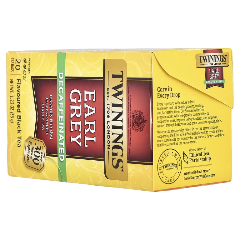 Twinings Decaffeinated Earl Grey Black Tea Bags, 20ct - Walmart.com