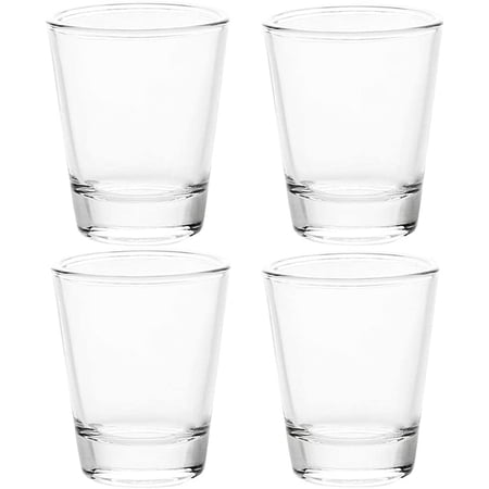 1.5 oz Shot Glasss Sts with Havy Bas, Clar Glass (4 Pack)