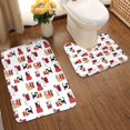 thumbnail image 2 of Honeii Cute Cat And Christmas Gift Pattern Bathroom Anti-Skid Pad Bathroom Mat Vintage Seamless Pattern Not-Slip Toilet Rug Set, 2 of 6