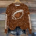 thumbnail image 2 of Womens Sequin Football Sweatshirts 2025 Game Day Long Sleeve Baseball Graphic Tops Fall Winter Casual Crew Neck Pullover Blouses, 2 of 5