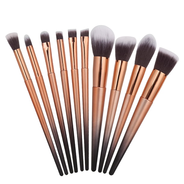 Brocha para sombra de ojos, juego de 10 brochas de maquillaje, brocha para rostro, diseño elevado
