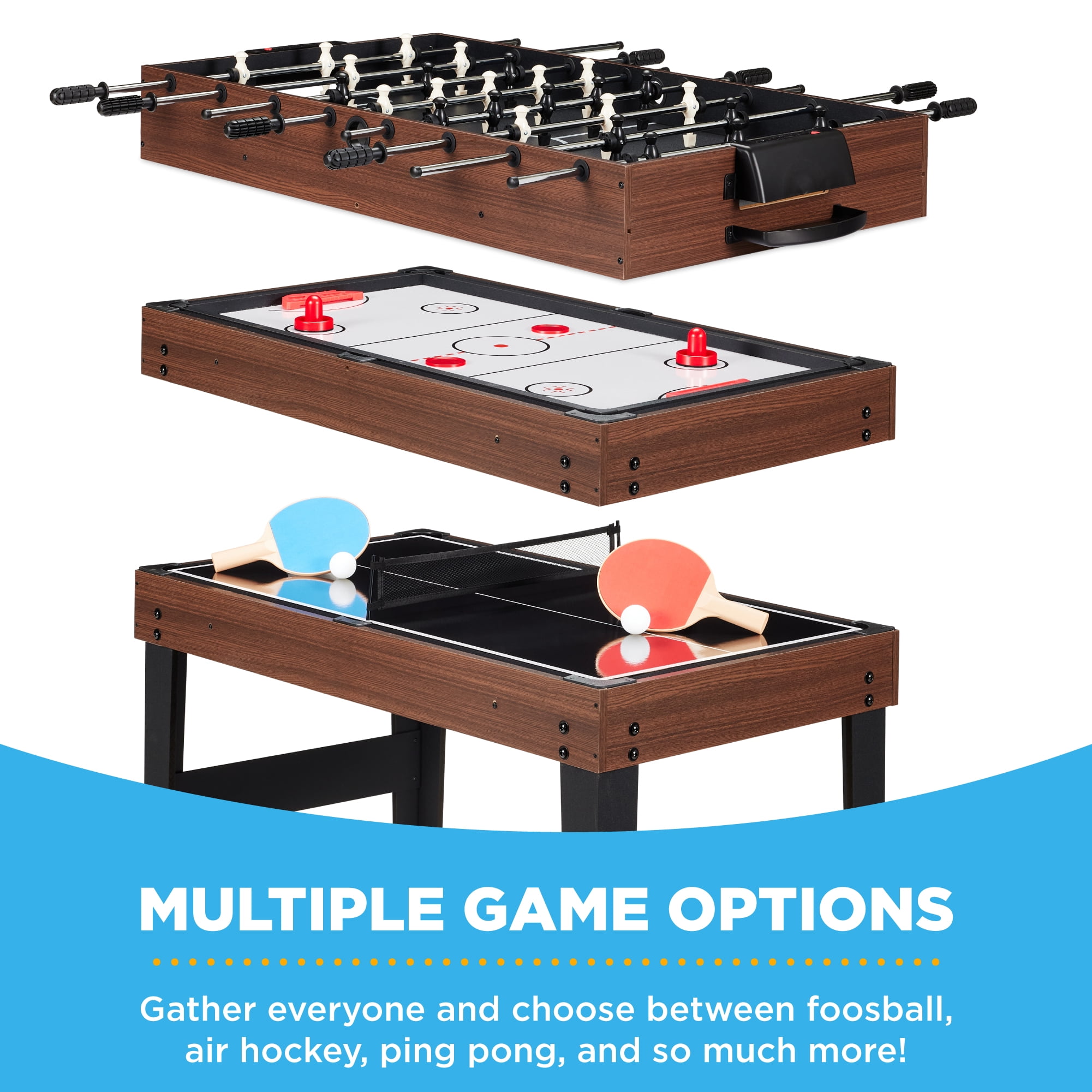 Best Choice Products 2x4ft 10-in-1 Combo Game Table Set w/ Hockey, Foosball, Pool, Shuffleboard, Ping Pong - Black