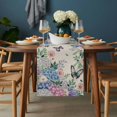 thumbnail image 2 of Watercolor Flowers Table Runner - 48 Inch Long, Kitchen Dining Table Runner Dresser Scarves, Spring Floral Butterflies Botanical Beige Farmhouse Decor for Coffee Tables Wedding Party Banquet, 2 of 8