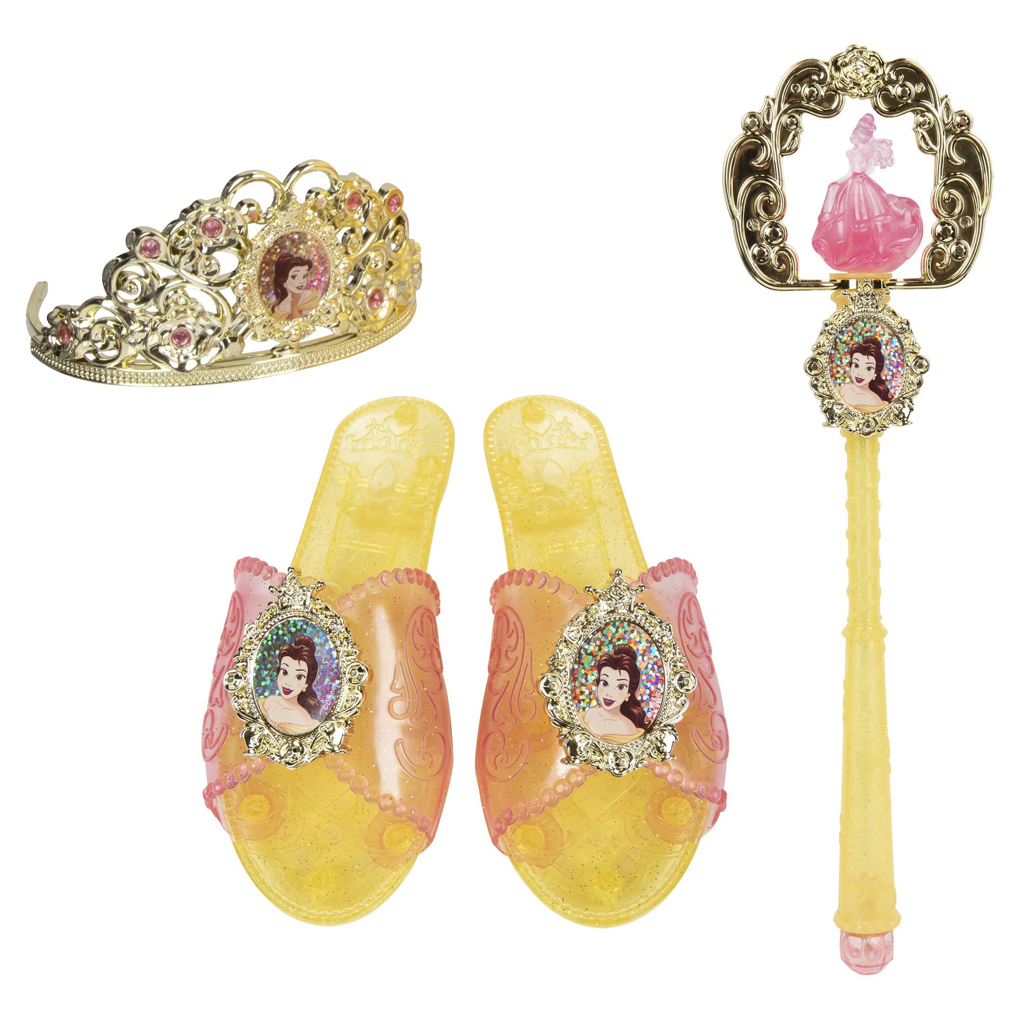 Disney Princess Belle Tiara to Toe Dress Up Set, Includes 5 Pieces, Girls (4-6X)