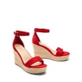 thumbnail image 4 of BURUDANI Wedge Sandals for Women, Platform Open Toe Espadrilles Ankle Strap Ladies 3.66 Inch Heel Wedges - Cute Fashion Comfy Buckle Beach Vocation Dressy Summer Shoes, 4 of 6