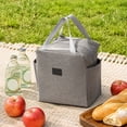thumbnail image 4 of Lunch Tote Bag, Insulated Lunch Bag, Tote Bag with Lunch Compartment, Insulated Tote Bag, 10X10X6 Inch Grey Oxford Cloth Zipper Carry Lunch Bag, Water Resistant Reusable Thermal, 4 of 7