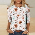 thumbnail image 2 of Fall Tops for Women Shirts Fall Casual T Shirts for Women 3/4 Sleeve Womens Blouse My Orders Trending Gifts, 2 of 5