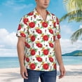 thumbnail image 6 of Uemuo Rose Flowers Printed Regular Fit Short Sleeve Casual Hawaiian Shirt for Men,Aloha shirt,Tropical shirt,Floral print shirt,Vacation Beach shirt-Small, 6 of 9